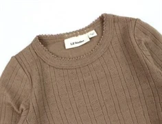 Lil Atelier beaver fur top pointelle merinould